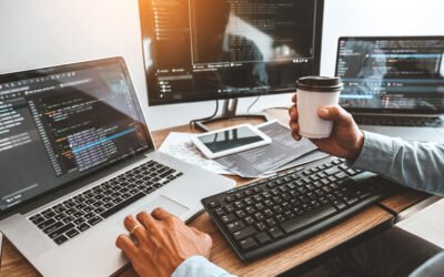 Web Developer Coding on Laptop