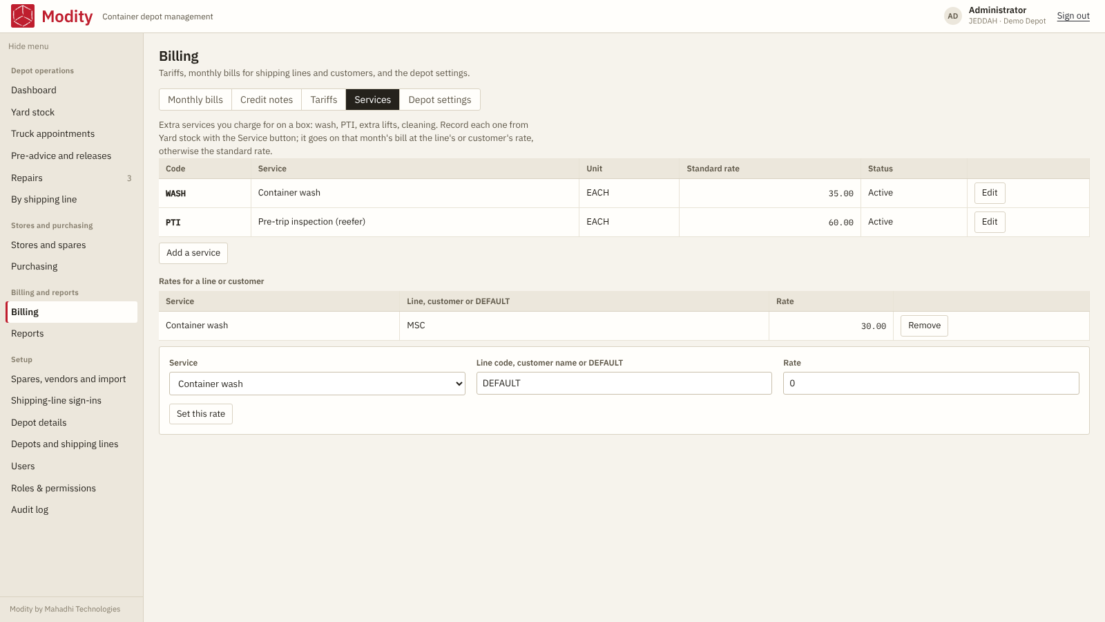 Modity billing services