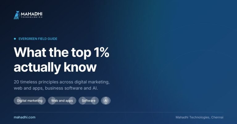 What the Top 1% Know: 20 Evergreen Principles Across Marketing, Web, Software and AI